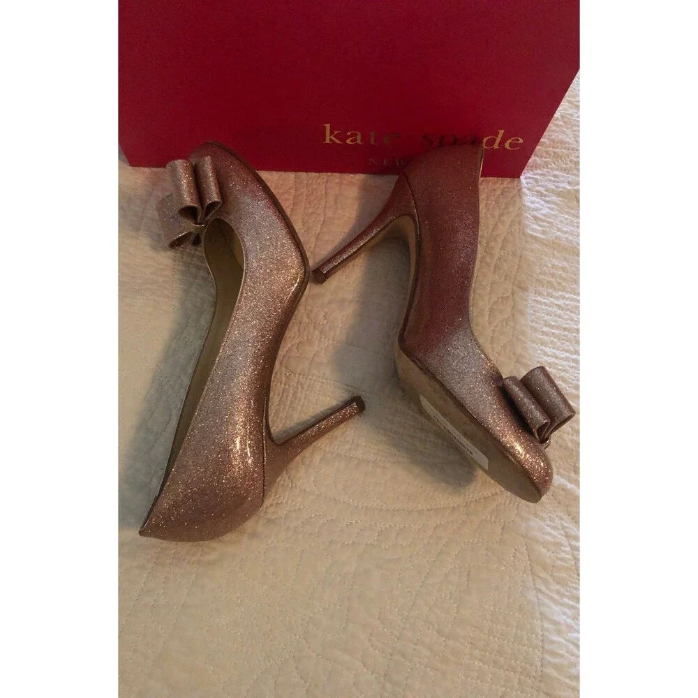 Kate Spade pink rose gold sparkle Heels